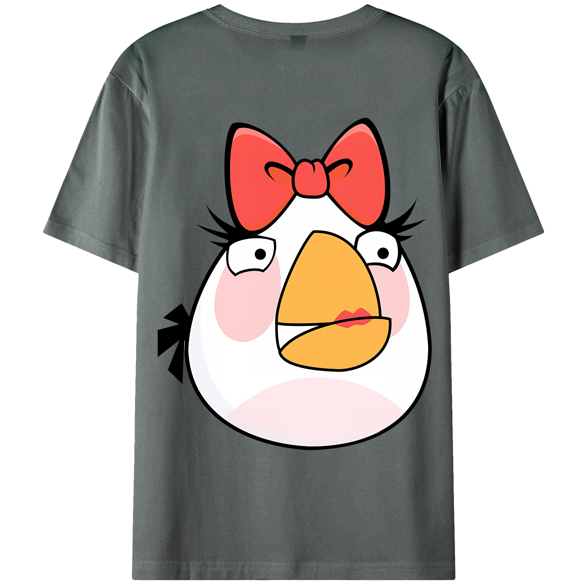 （画像用） Angry Birds アングリーバード 綿100％ メンズ半袖Tシャツ（バックプリント） 通気性
